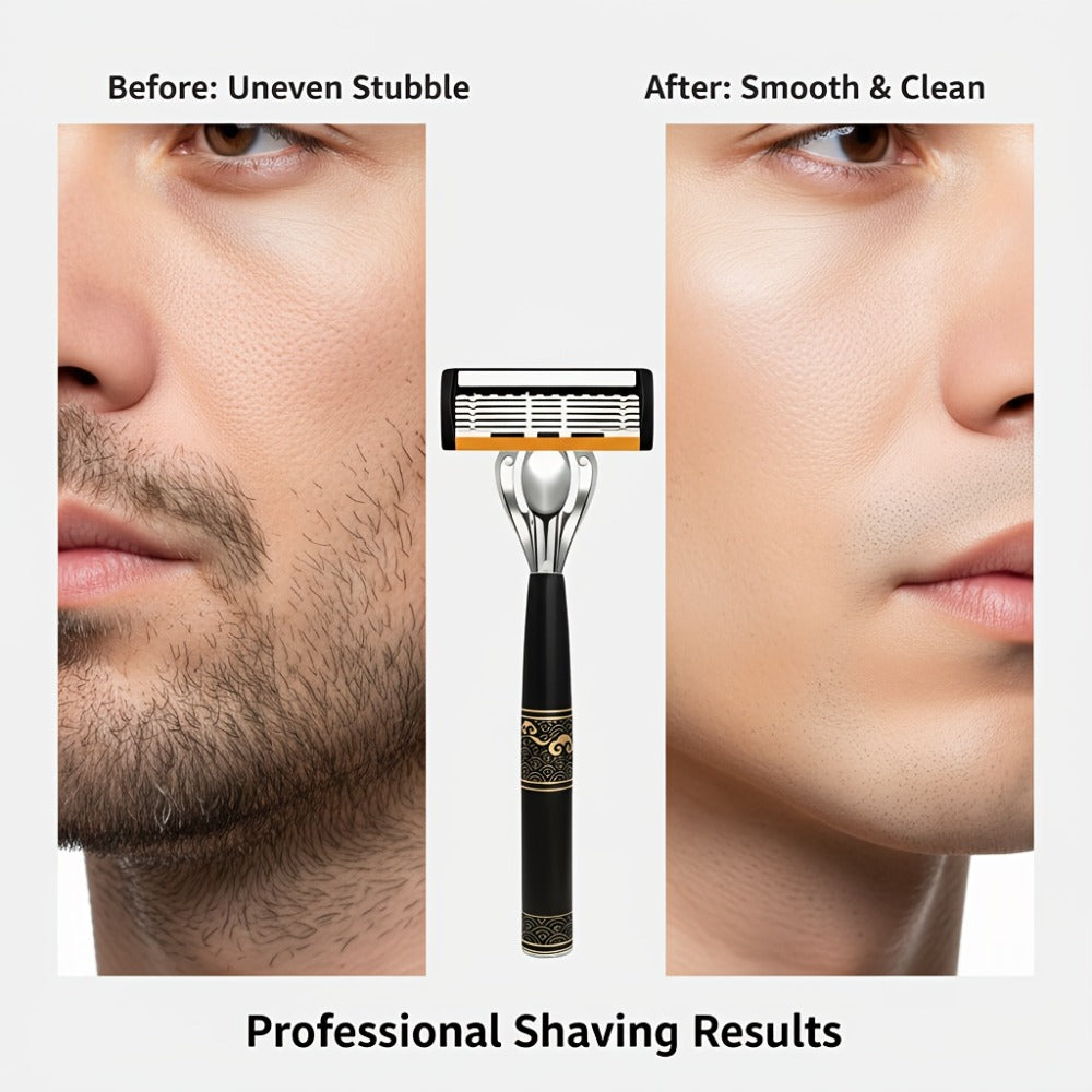 [2+72/96] Luxury Shaver with 6 Layers Of Blades, Contains 2 Handles&72 Replaceable Blades, Ergonomic Handle, Precision Design, A Smooth And Precise Beauty Kit for Men, Perfect Gift for Christmas, Valentine's Day And Other Festival