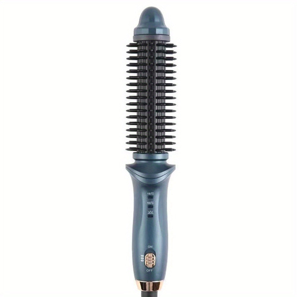 Heated Curling Brush with a Thermal Design, Comb, Ceramic Curling Iron, Volumizing Round Brush, And a Travel-Friendly Hair Curler