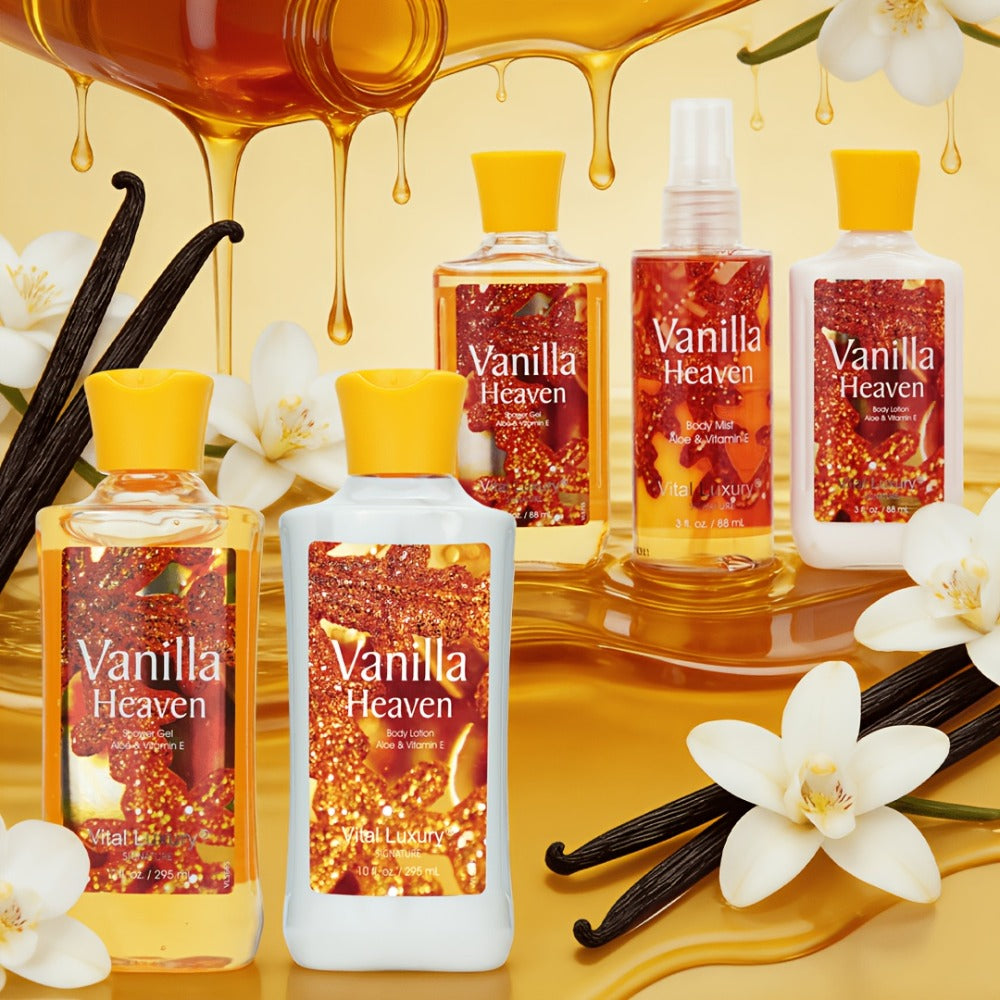 Vanilla Series Bath Lotion Nourishes The Skin And Leaves A Lasting Fragrance In A 3-ounce/10 Ounce Set - Suitable for Both Home And Travel As A Couple Skincare Set - A Perfect Gift for Birthdays And Holidays, A Must-have for Travel