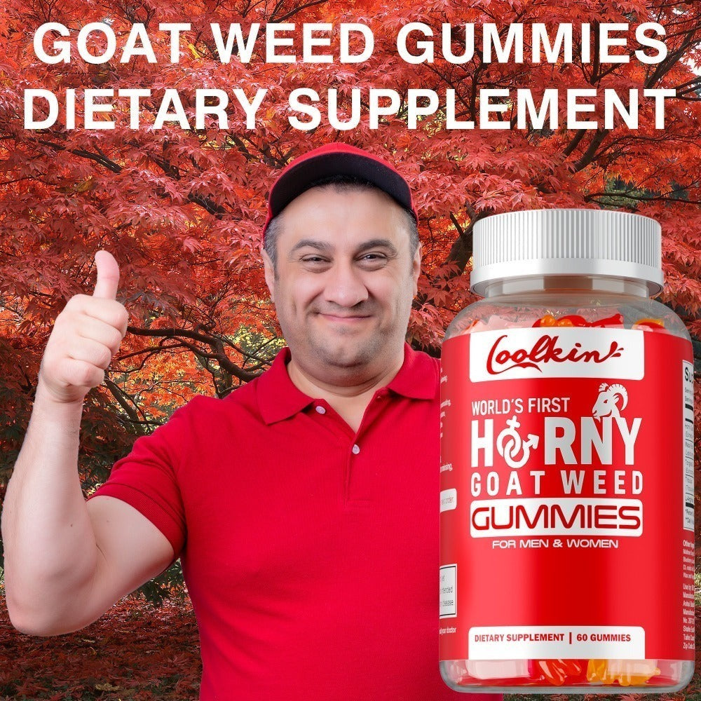 Horny Goat Weed Gummies - with Maca Root, Tongkat Ali Root, Tribulus, L-Arginine, Supports Men's Health - 60pcs