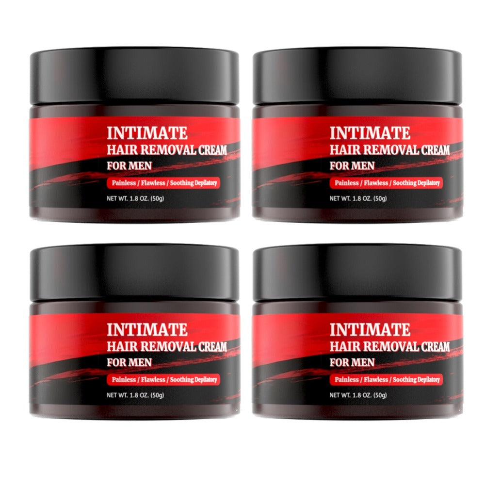 Men's Hair Removal Cream for Intimate Areas - Fast-Acting, Painless Depilatory Cream for Sensitive Parts, Groin, Chest, Back and Body Hair Removal - 1.8oz (50 g)