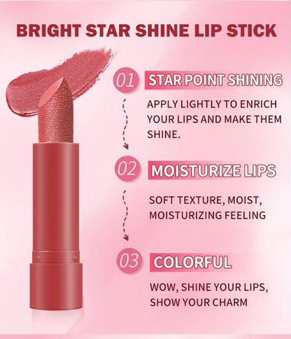Shimmer Lipstick Set 6PCS in Gift Box - Glossy Shimmering Water-Resistant Long-Lasting Lip Color Assorted Shades for All Skin Tones Buildable Pigment Lipstick Collection for Women