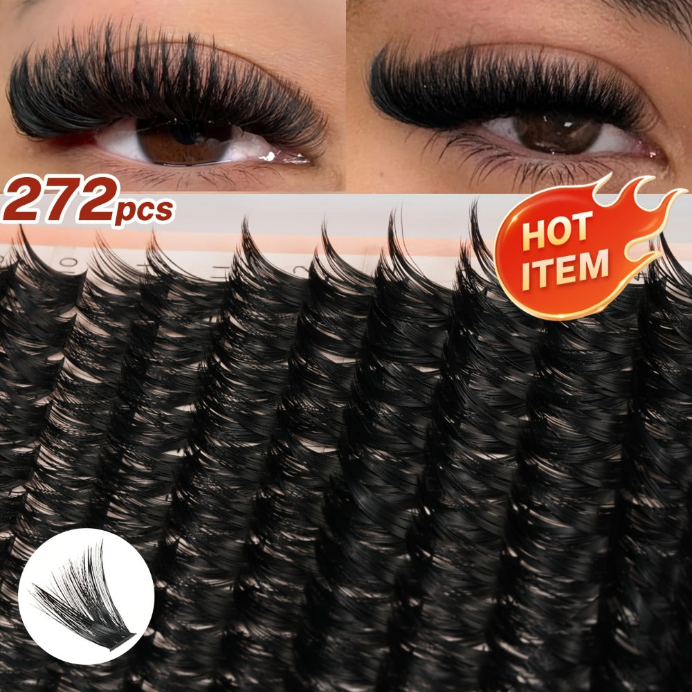 100D/100D Set Volumised Cluster Lashes Single Cluster Lash Extensions Soft & Reusable DIY Cluster Lash Extension Kit Packaging Random