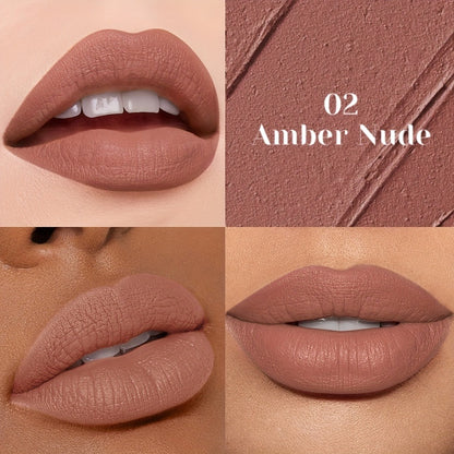 Velvet Liquid Lipstick Matte Lip Gloss — Long-Lasting Waterproof Non-Drying Formula, Highly Pigmented All-Day Wear in Nude Brown Pink Red Purple Gold