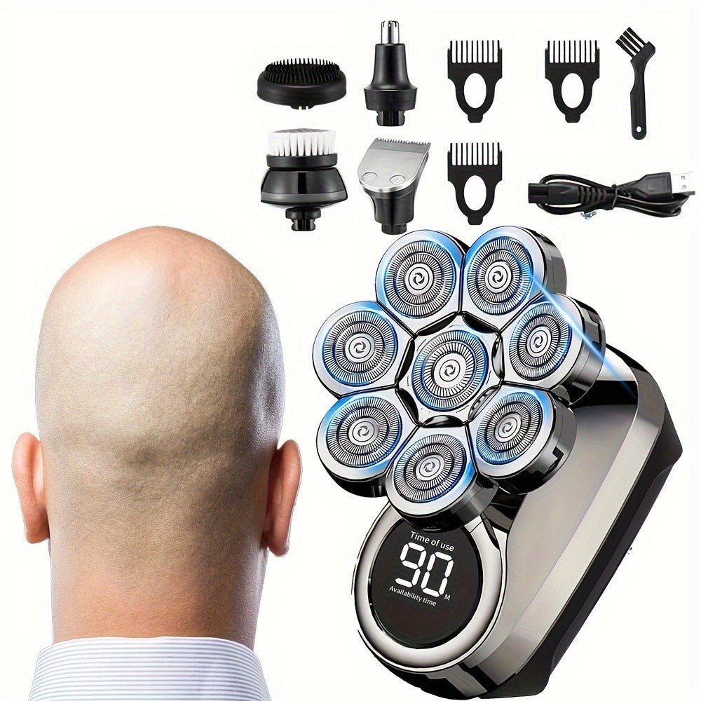5-In-1 Head Shaver for Bald Men Electric Razor with Beard Grooming Kit, 8D Upgraded Technology for Smooth Shaving Experience Ideal for Bald Head Care And Grooming, Christmas Gifts, Anniversary Gifts, Holiday Gifts, Valentine'S Day Gift