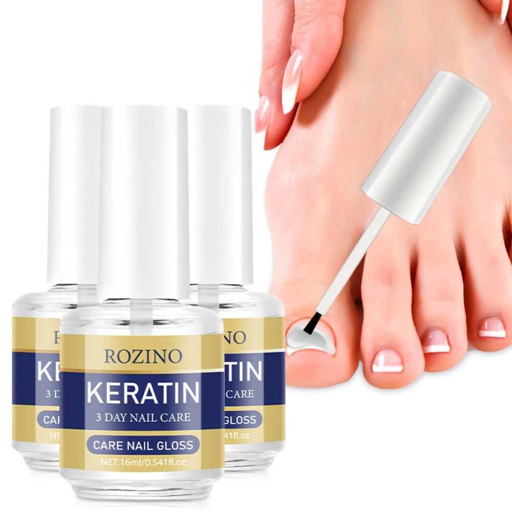 [Keratin Nail Polish] Rozino Keratin Nail Polish Suitable for, Dry & Brittle Nails - Strengthener with Aloe Vera & Lavender, Moisturizing Polish for Instant Hydration, Natural Nail Care for Hands & Fingernails, /Korean Skincare Formula