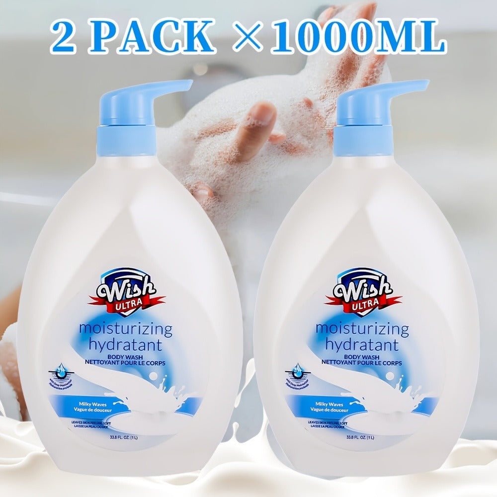 Set of 2 Bottles, Each 1000 ML/33.8 Fl Oz, Moisturizing Body Wash Suitable for Both Men And Women, Featuring a Long-Lasting Scent, Available in 6 Unique Fragrances, Deeply Cleanses, And Enhances Skin Smoothness, Suitable for All Skin Types