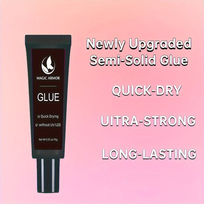 Nail Glue with Remover Kit Super Strong Press On Nail Adhesive 10g for Acrylic False Nails Clear Drying Long Lasting Hold Nail Glue and Remover Set for Nail Art