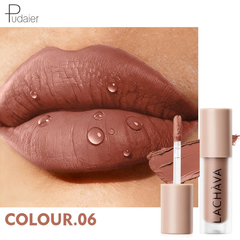 Velvet Liquid Lipstick Matte Lip Gloss — Long-Lasting Waterproof Non-Drying Formula, Highly Pigmented All-Day Wear in Nude Brown Pink Red Purple Gold