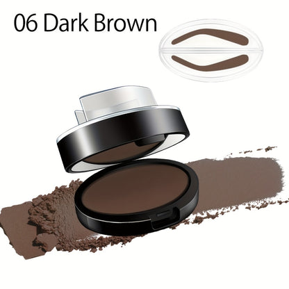Eyebrow Stamp Powder Waterproof Natural Arched Brow Shaping Kit, Long-Lasting Eyebrow Makeup for Women, Works on Dry & Oily Skin — Grey, Light Brown, Dark Brown