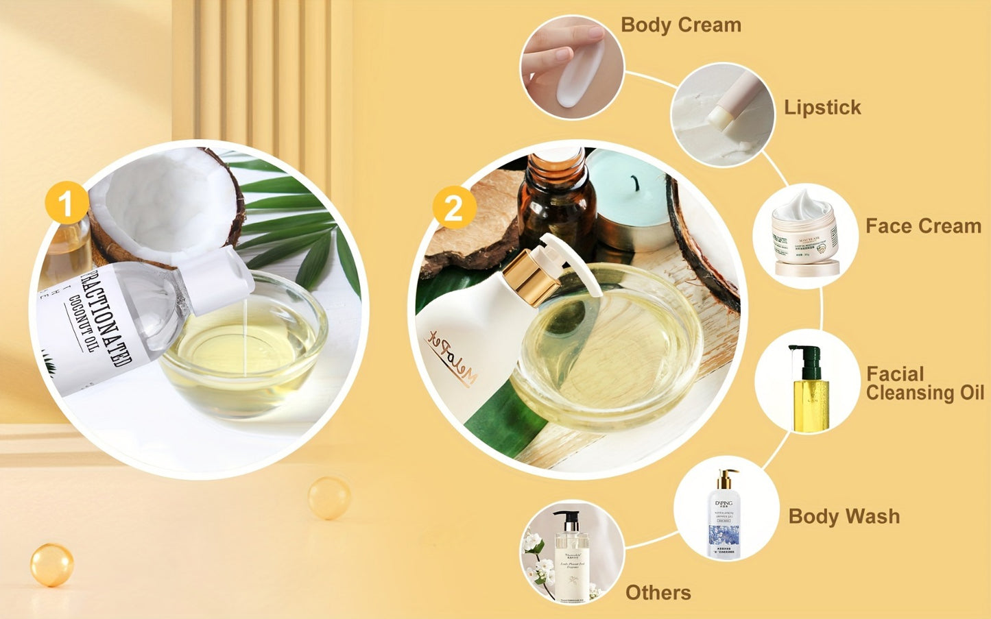 Fractionated Coconut Oil 2-Pack 7.5 fl oz — 100% Pure Coconut Massage Oil & Carrier Oil, Moisturizing Body Oil & Hair Oil, Vegan, Fragrance-Free, Unisex Skin & Hair Hydration Essential