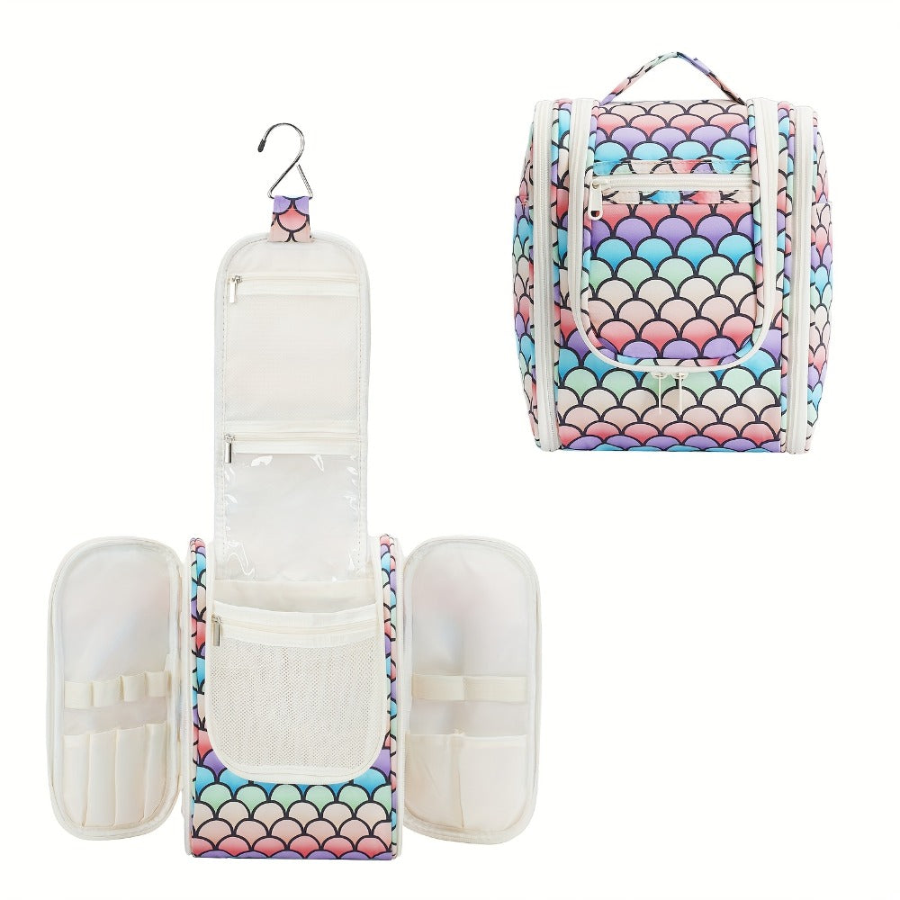 Hanging Toiletry Bag for Women Travel Makeup Bag Multi-Compartment Cosmetic Organizer with Hook Large Capacity Waterproof Toiletry Pouch for Travel Cruise Gym