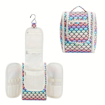 Hanging Toiletry Bag for Women Travel Makeup Bag Multi-Compartment Cosmetic Organizer with Hook Large Capacity Waterproof Toiletry Pouch for Travel Cruise Gym