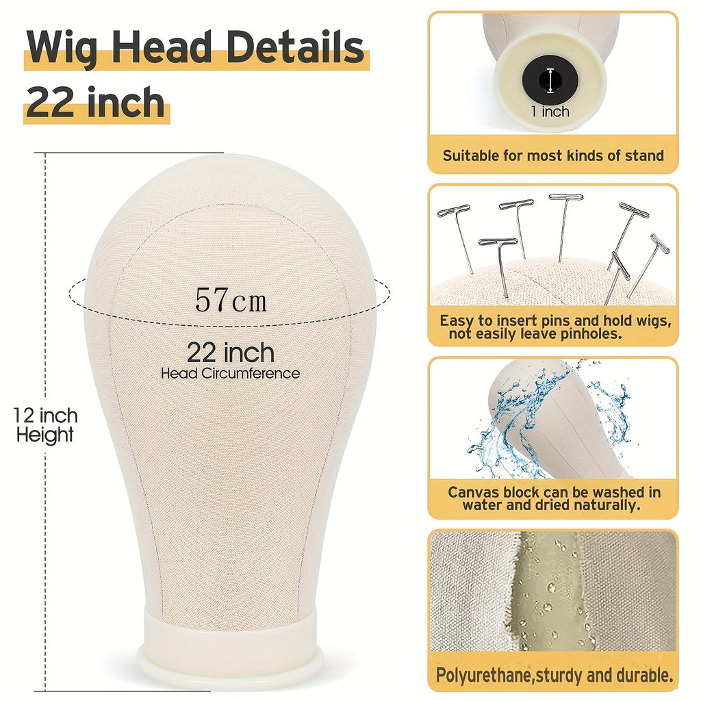 Adjustable Wig Stand 22 Inch Adjustable Reinforced Wig Stand with Mannequin Head | for Wigs, Cosmetology, Manikin Head Set