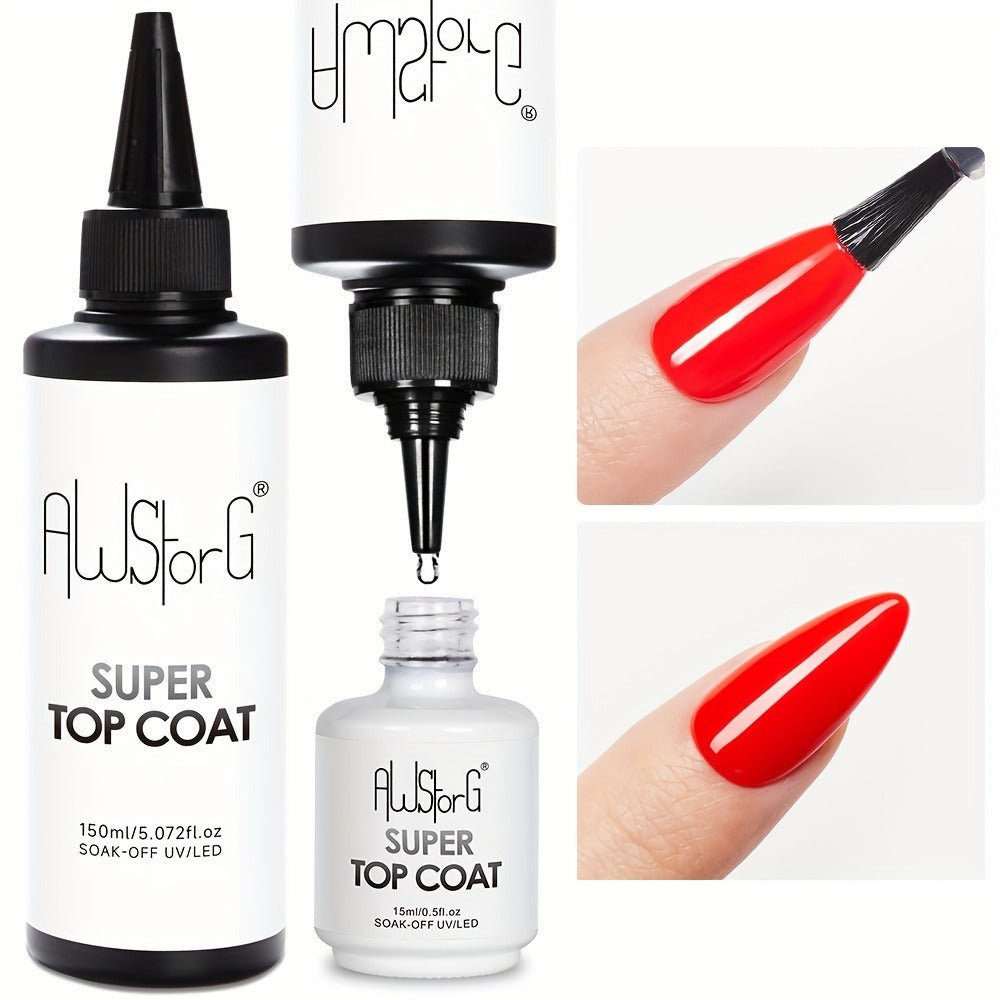 AWStorG 5.07oz Base Gel Super Top Coat Matte Top Coat Gel Polish Soak Off LED Gel Varnish Functional Gel Nail Salon