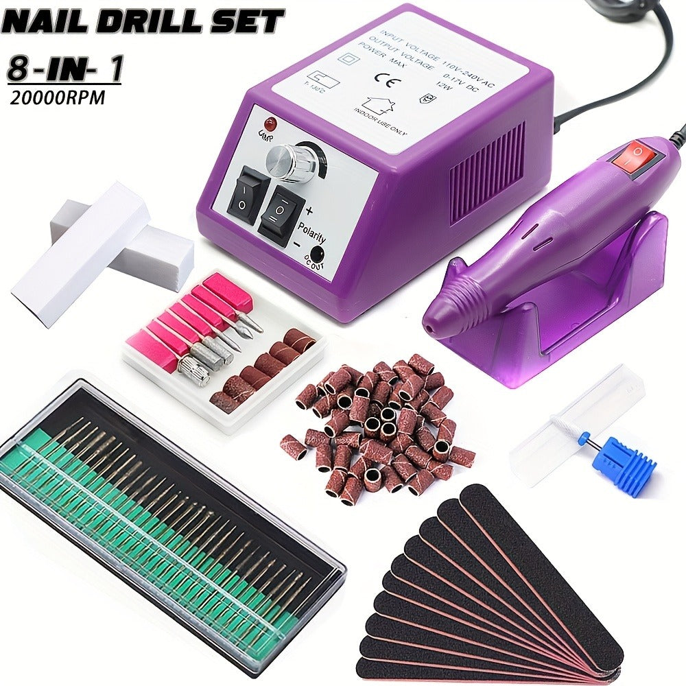 20000RPM Electric Nail Machine Desktop Equipment with Milling Cutters Bits Set Gel Cuticle Armor Removal Pedicure Manicure Tool Professional Electric Nail Drill Milling Machine for Manicure Pedicure Files Tools Kit Nail Polisher