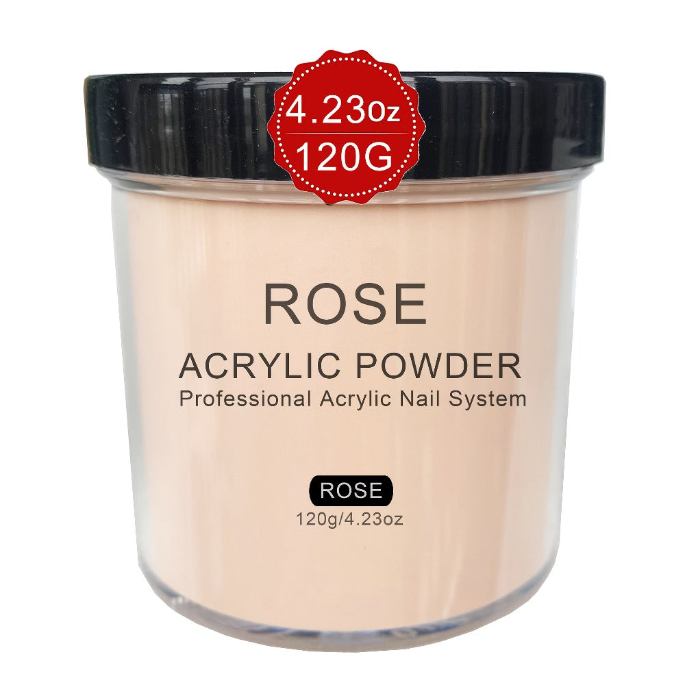 Professional Acrylic Nail Powder System - 4oz Rose, Peach, Almond & Natural Pink for Extensions, Sculpting & 3D Art, Formaldehyde-Free, No Lamp Needed, Comes in Durable Container or Box, Sleek Design for Nail Tech Supplies, 3D Nail Art | Professional