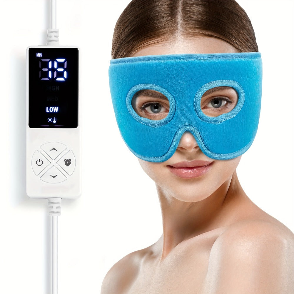 Heated Eye Mask, Sinus Relief Eye Mask Warm with 3 Temperature And 5 Timer Settings, Extra Large Heated Eye Mask Electric Face Pad Sinus Pressure Relief, Tension Relief Unique Gift for Women, Local Warehouse Shipment. Gift for Mom