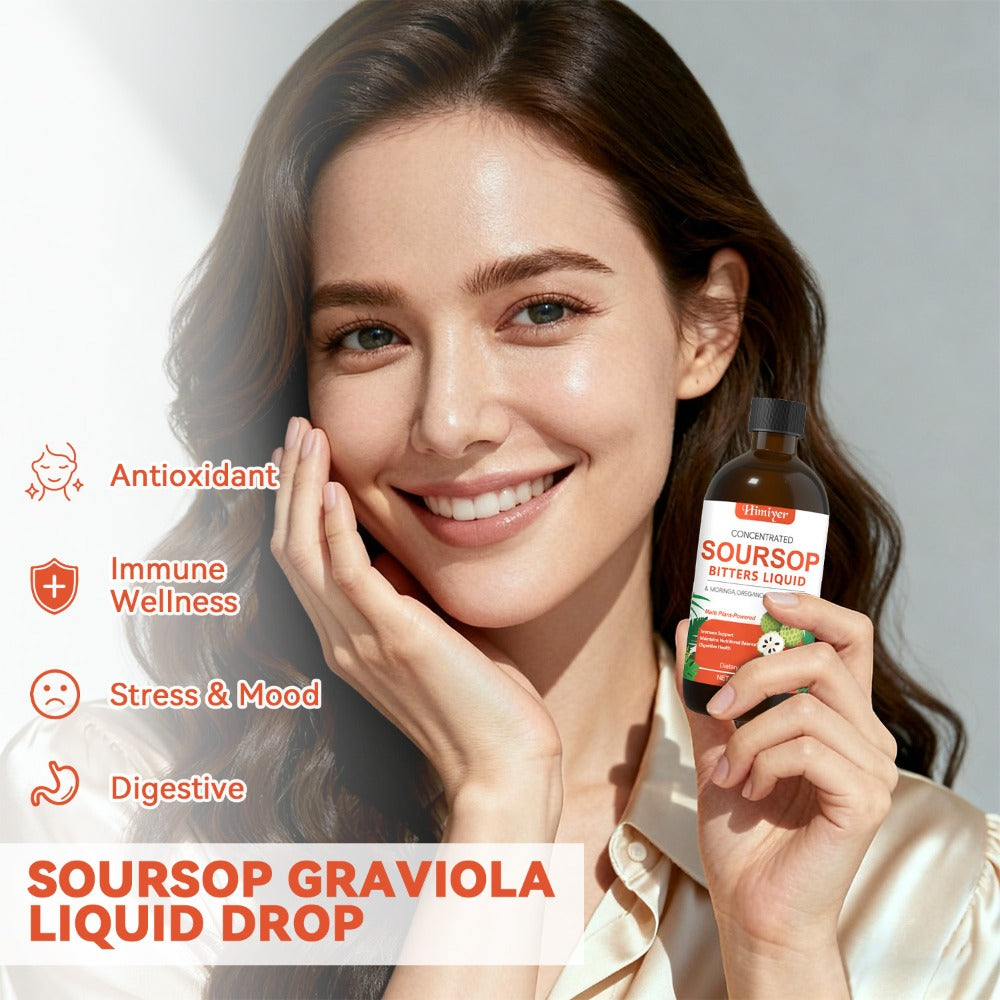 1/3pcs Soursop Bitters Liquid - Herbal Supplement, Gut Health Support - Contains Moringa, Oregano, And Ashwagandha, Suitable for Those with Sensitive Stomachs. Multi-Plant, Sugar-Free, Vegan Formula for Enhanced Vitality