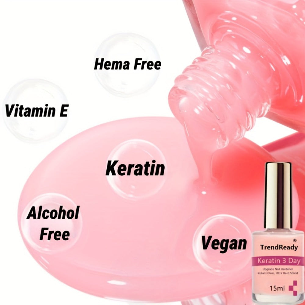 Nail Strengthener for Weak Nails: 4-In-1 Natural Nail Protein Hardener Extra Strong And Growth - Long-Lasting And Fast-Drying Polish for Weak, Splitting, And Brittle Nails