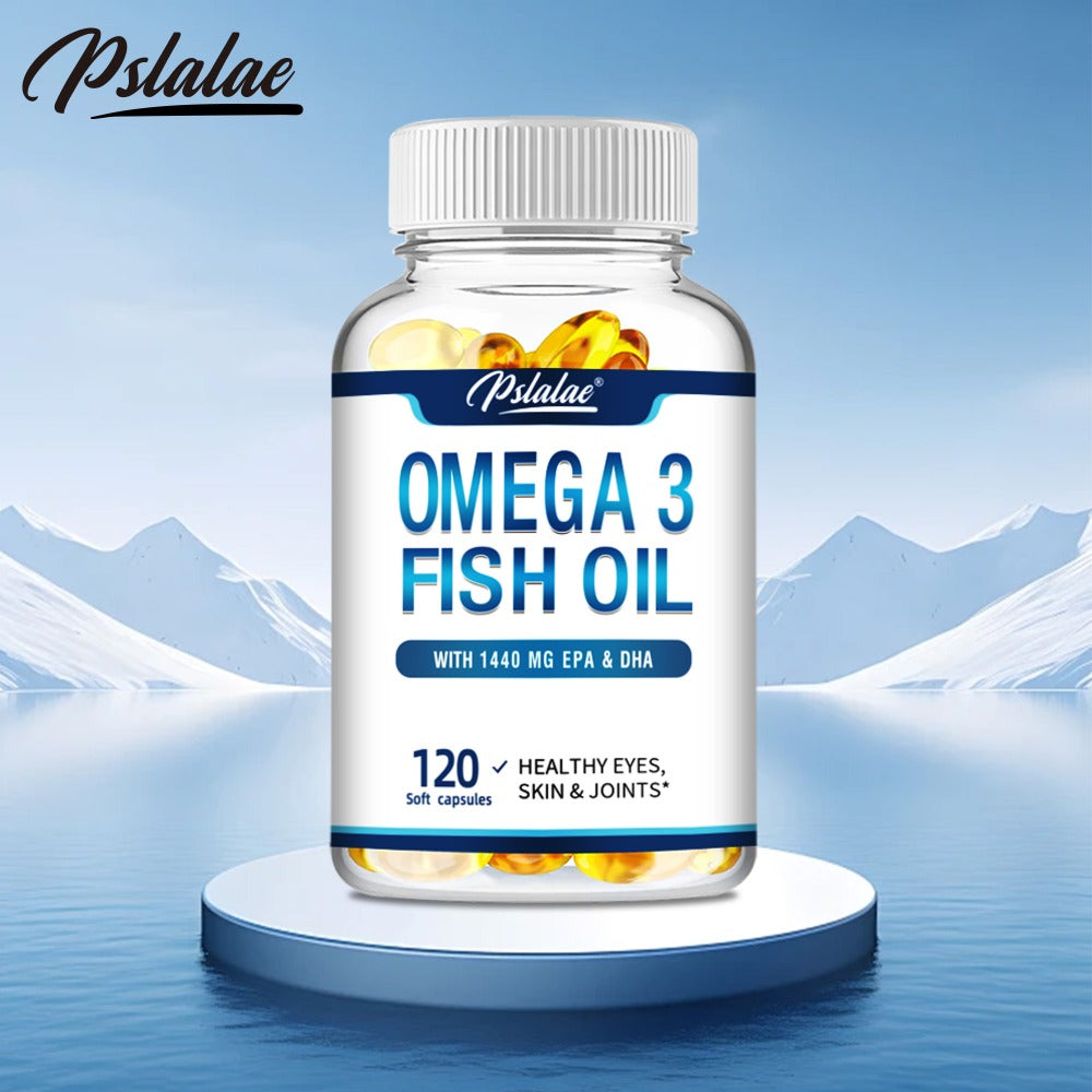 Omega-3 Fish Oil - with EPA and DHA, Support Vision, Skin, Heart, and Brain Health - 120pcs