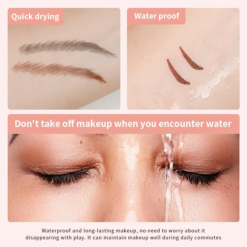 3pcs Double-headed Rotating Eyeliner Stamp Pen, Available In Two Colors (black/brown), One Stamp for Perfect Application, Quick-drying, Waterproof And Sweatproof, No Smudging, 24-hour Wear, Suitable for Beginners