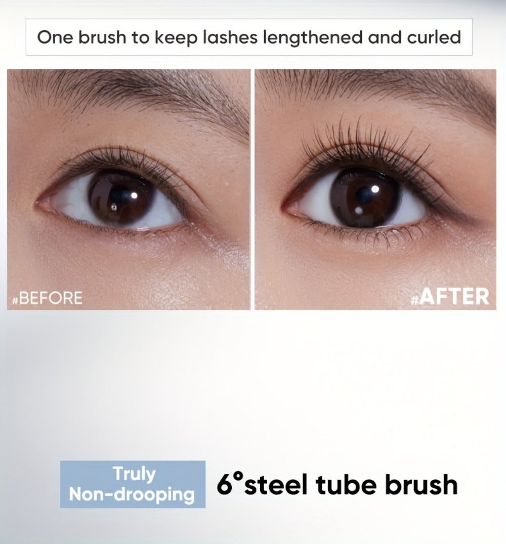 3D Curling Mascara — Volumizing, Waterproof & Smudge-Proof Eyelash Wand, Long-Lasting Nourishing Formula, Suitable for All Eye Types, Korean Makeup Style, Black & Brown, Curling & Precision Design