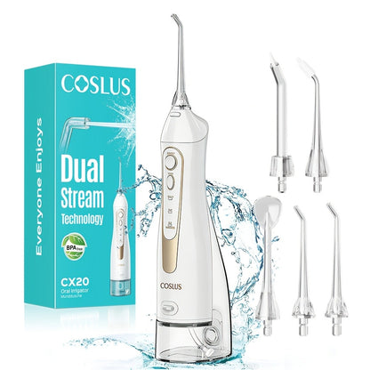 Cordless Water Flosser Portable Oral Irrigator, Rechargeable Electric Teeth Cleaner with Travel-Ready Design, Deep Gum & Teeth Cleaning, Compact 300ml Tank, Available in Black, White & Pink