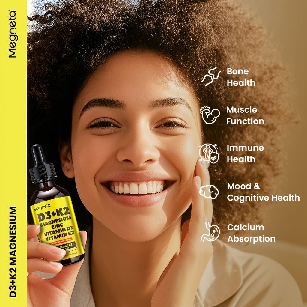 Vitamin D3 10000 IU & K2 As MK-7 120mcg with Magnesium, Vitamin B2, Zinc, Sugar-Free Vitamin D Liquid |Calcium Absorption for Mood & Immune Health - 2fl.oz, 30 Days