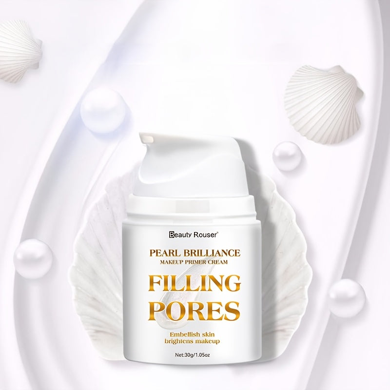 [Primer Cream 30g] BBeauty Rouser Brilliance Pore-Filling Oil Control Primer Cream with Vitamin E - Non-Greasy Moisturizing Formula, Brighten The Skin, Long-Lasting Shine & Flawless Makeup Finish, 30g, Gift