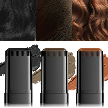 Disposable Hair Root Touch-Up Stick 2pcs - Portable Gray Coverage Hair Dye Stick with Plant-Based Squalane | Long-Lasting | 3 Shades | All Hair Types
