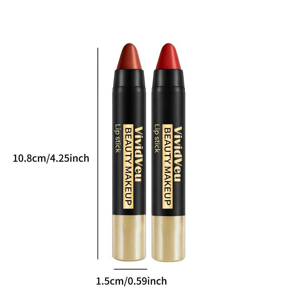 Matte Lipstick Set 6pcs Creamy Long Lasting Waterproof Non-Stick Automatic Lipstick Pen Bullet Lip Color Gift for Women
