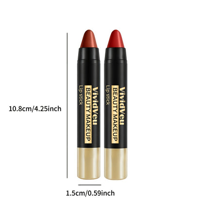 Matte Lipstick Set 6pcs Creamy Long Lasting Waterproof Non-Stick Automatic Lipstick Pen Bullet Lip Color Gift for Women