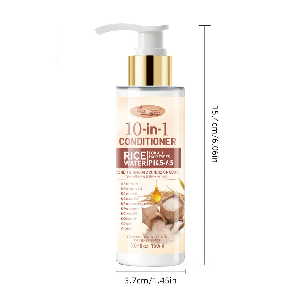 2pcs Set [For Thicker-Looking Hair] 15-Day Fermented Rice Water Shampoo And Conditioner. 10-In-1 Multi-Effect Hair Care: Volumizing, Anti-Frizz, Heat Protection. Deep Cleansing And Repairs Damaged Hair. Long-Lasting Fragrance. Best Gift Choice