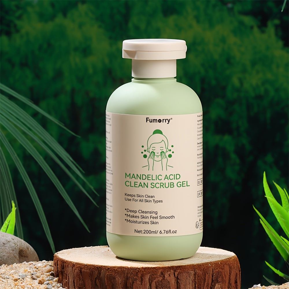 Deep Cleansing Exfoliating Gel - 6.76oz, with Mandelic Acid - Aloe & Rose Extract, Long-Lasting Moisture Cleanses Pores Exfoliating Gel for Both Face And Body Suitable for Daily Use