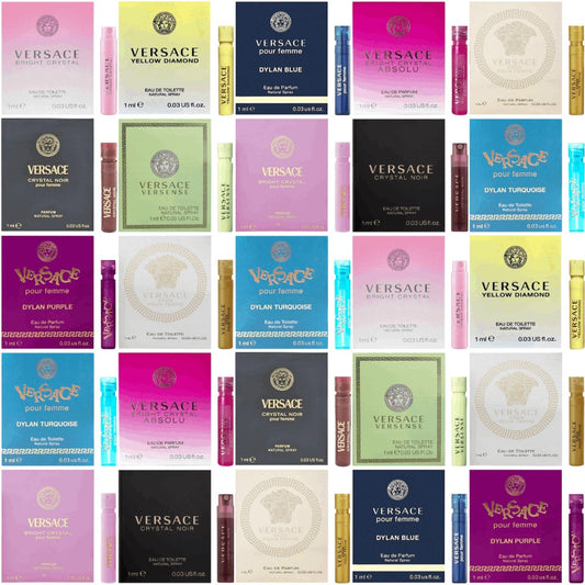 Versace High End Random Selection Designer Fragrance Cologne Set for Women 0.03 Fl.oz / 1 ml Pack of 5
