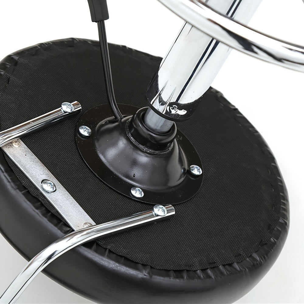 Round Shape Adjustable Salon Stool with Back And Line Black