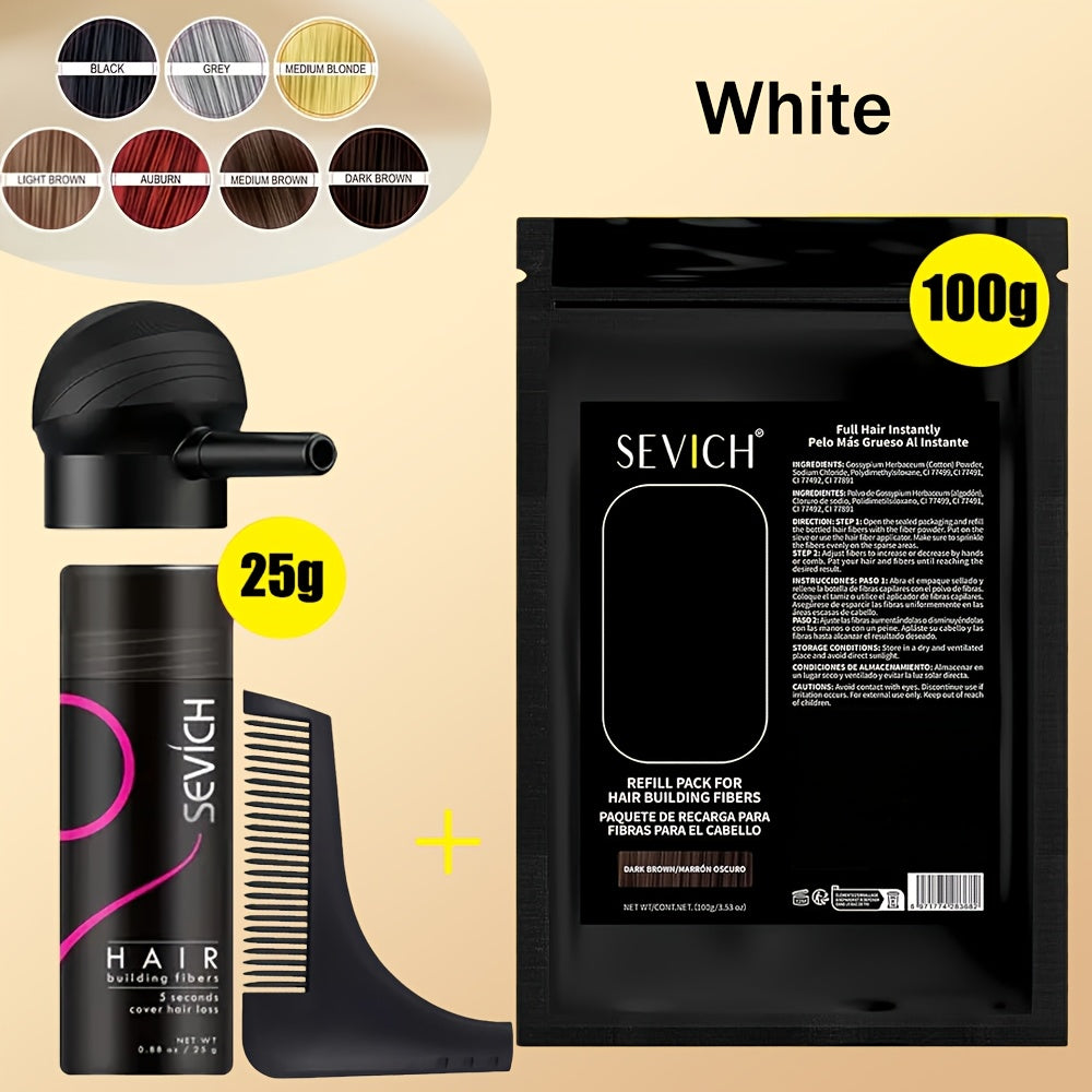 2-in-1 Hair Thickening Fiber Set—Powder + Applicator, Creates a Natural, Voluminous Effect, Suitable for All Hair Types