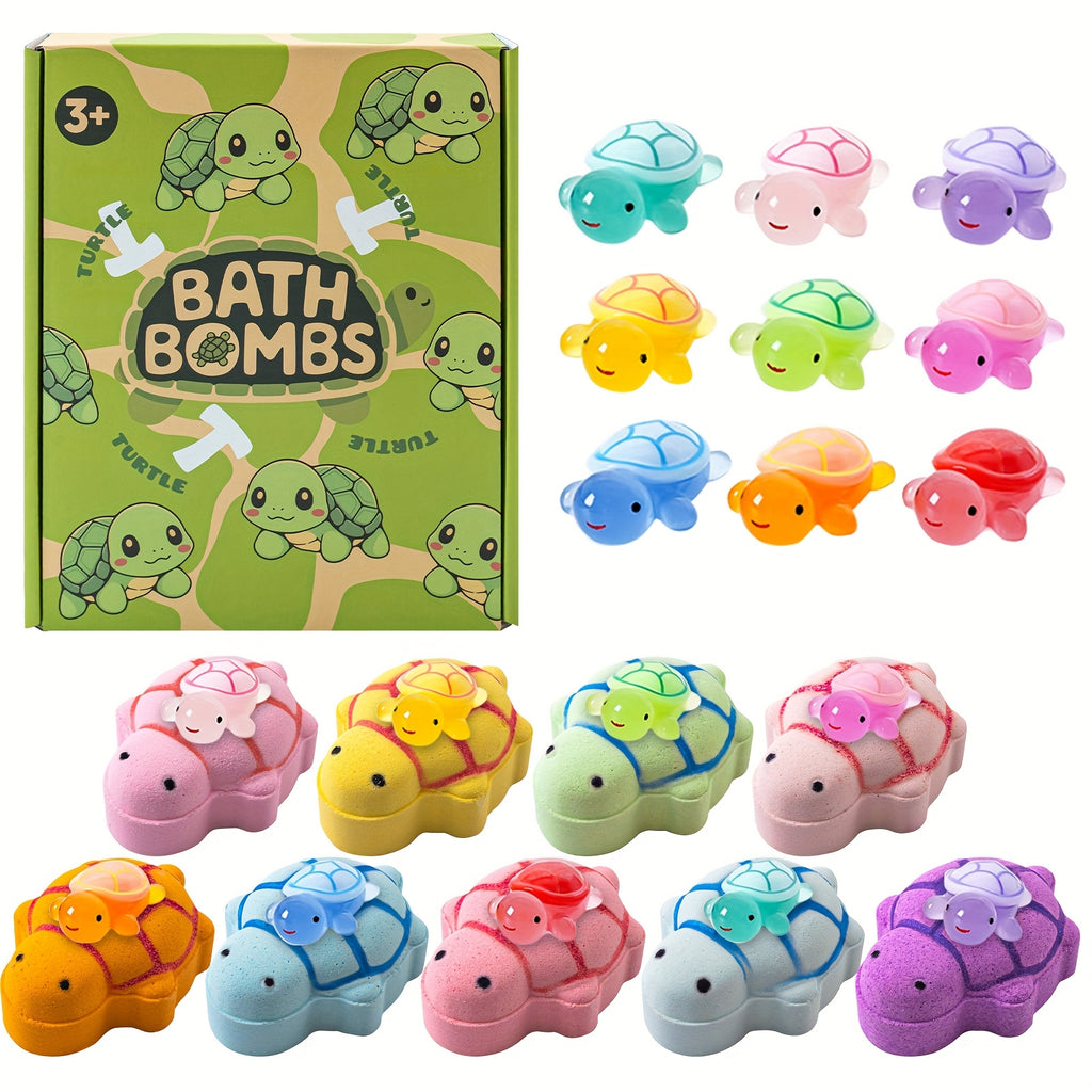 'S Bath Ball Bubble Bath Bomb, 9 Turtle Bubble Bath Balls With Surprise Toys, Educational/birthday Gifts, Valentine'S Day Party Creative Gifts, Suitable For /