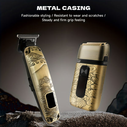 Foil Shaver for Men — Electric Razor, Beard & Mustache Trimmer, Cordless Head Shaver for Bald Men | Barber Shears Haircutting Kit | Father's Day Gift for Dad