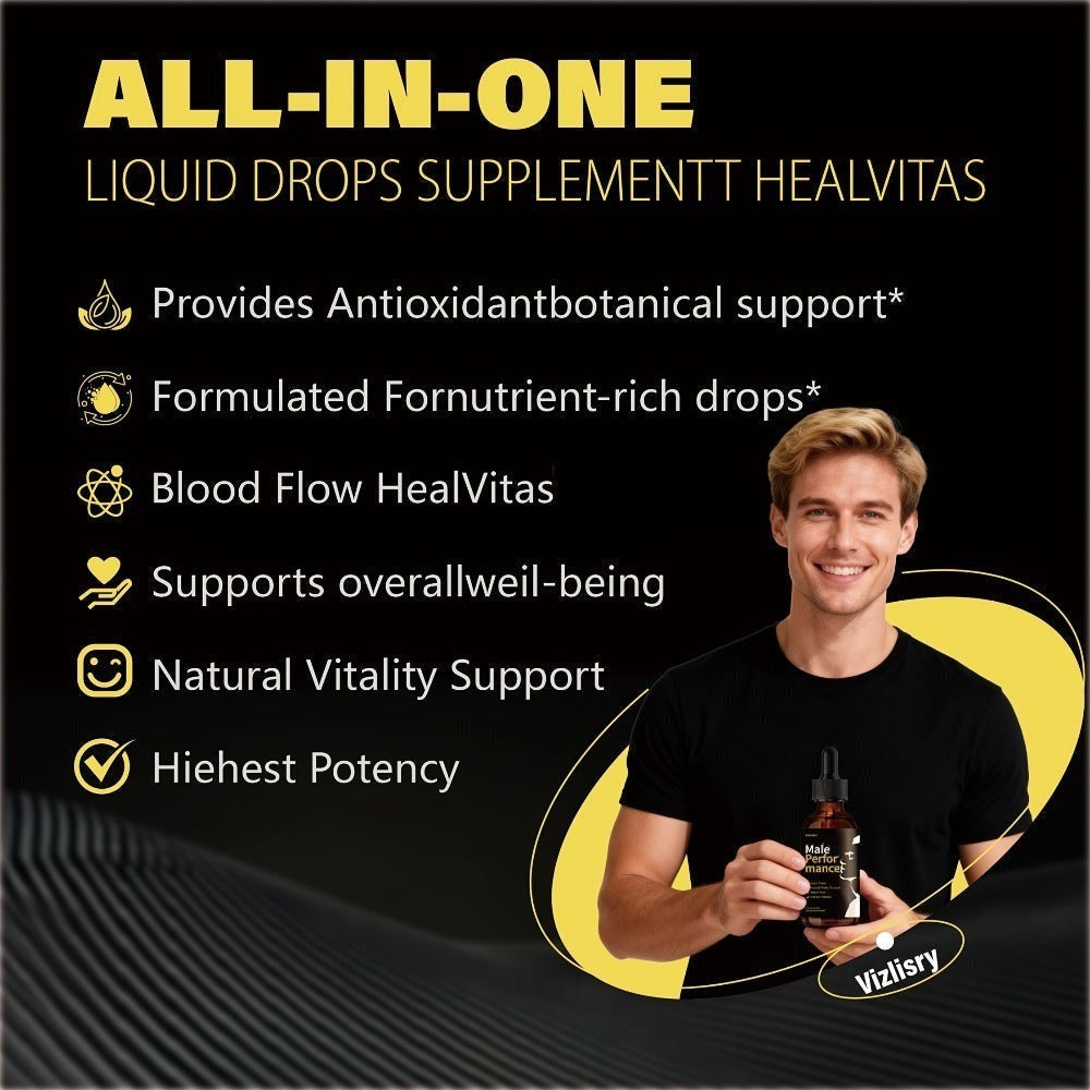 Men's PerforMance Drops, Clean Formula, No Chemical Additives, Circulatory Support, with Shila, Black Maca, Longiack Root And L-Arginine, Vitality And Wellness, Herbal Extract, Gentle And Non-irritating, Rock Stiff.