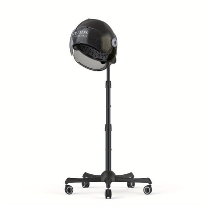 Hooded Hair Dryer 1875W Ionic Standing Bonnet Dryer on Wheels — 3 Heat Settings, Height Adjustable 30–55”, 9ft Cord, Sit-Under Salon Dryer for Home & Salon Use