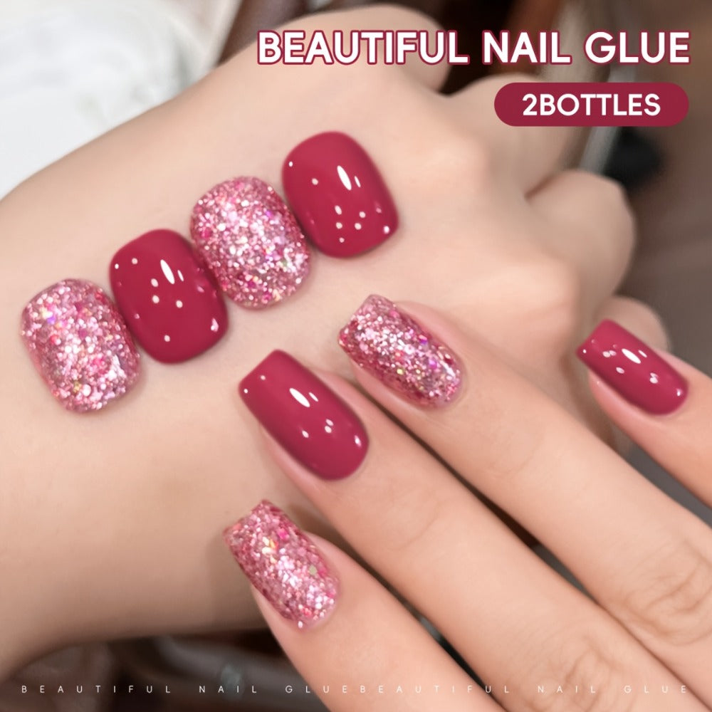 Glitter Nail Trend 2025 Holographic Nail Art Color Sequin Nail Art 2pcs Set 0.51oz Magnetic Nail Gel Soak LED Gel Salon Women's Nail Art Tools Fashion Nail Gel
