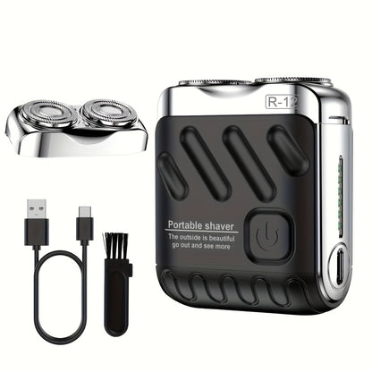 Portable Mini Electric Shaver for Men Dual Floating Blade USB Rechargeable – Cordless Travel Shaver Waterproof & Digital Display Upgrade Multiple Colors, Great Gift for Him