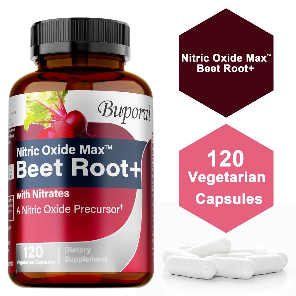 Nitric Oxide Beet Root - with Nitrates, Beet Root Powder, Black Pepper, Blood Pressure and Heart Health, Supports Nitric Oxide Production, Antioxidants - 120pcs