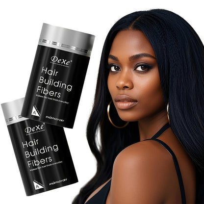 Hair Fiber Powder 2pcs DeXe 22g, Instant Hair Thickening Fibers, 1-Second Adhesion, Natural Fine Finish, Unisex for Men & Women, Travel & Business Ready — Black, Dark Brown