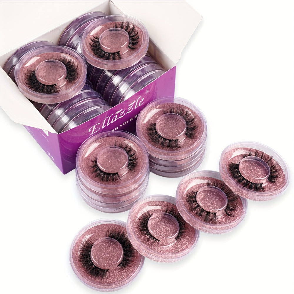 20 Pairs 5D Wispy Faux Mink False Eyelashes, 4 Styles Mixed Dramatic Thick Curled Fluffy Strip Eyelashes Multipack for Eyes Makeup Sets Female Gift