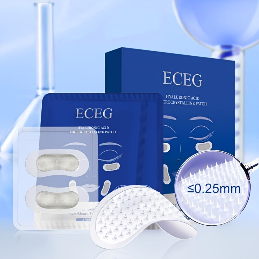 Microneedle Dissolving Eye Patches Hyaluronic Acid Under Eye Nasolabial Fold Anti-Wrinkle Overnight Hydrating Skin Care Treatment 6 Pairs 3 Boxes