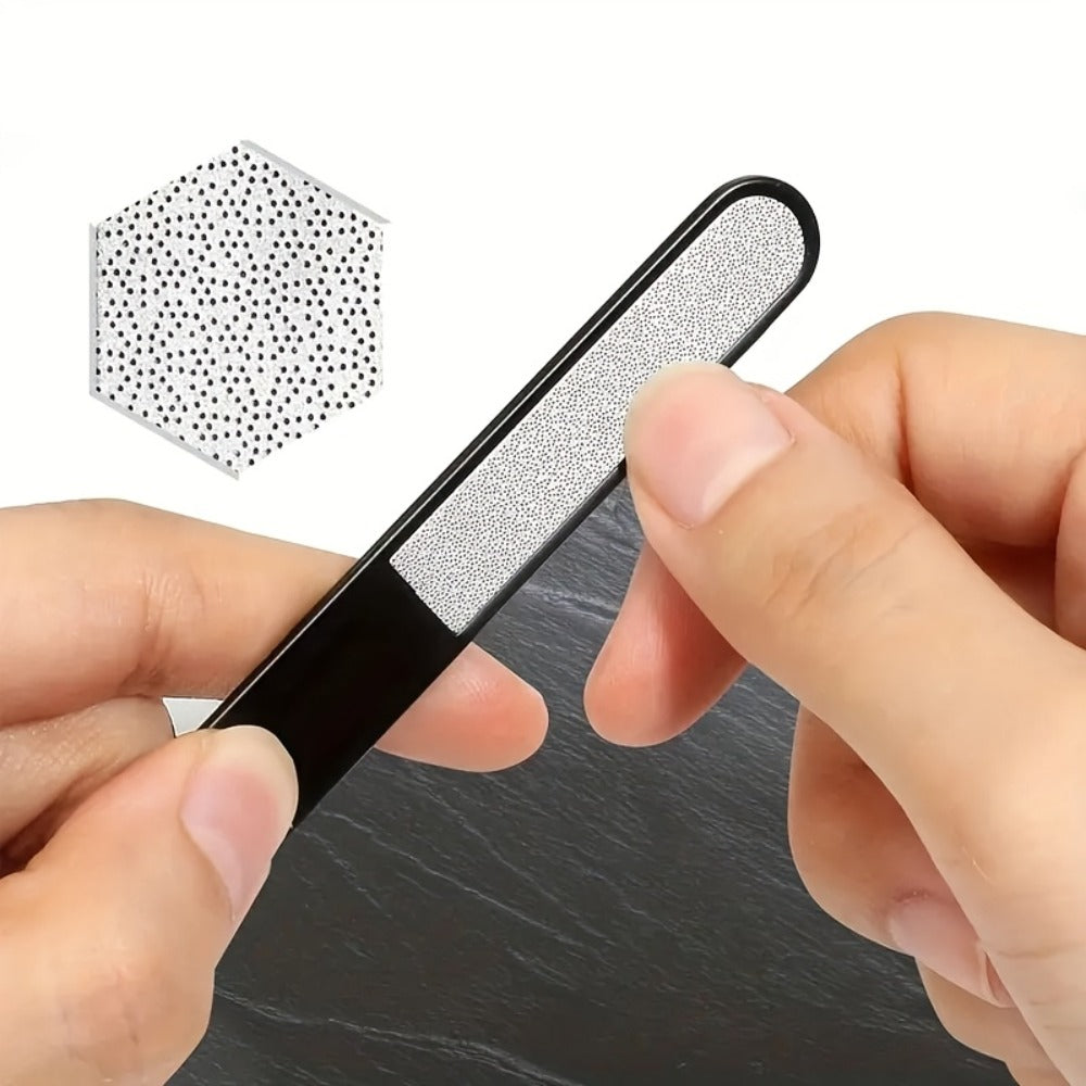 4pcs Stainless Steel Nail Care Kit for Inlaid And Thick Toenails - Heavy Duty Nail Cutter Set with Nail File - Classic Black Handle for Men, Women, Seniors