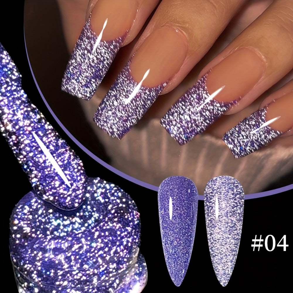 Glamorous Spring Nails Seasonal Manicure Crushed Starlight 6pcs Set 0.51oz Nail Gel Oil Soak LED Nail Polish Salon Women's Nail Tools Four Seasons Fashion